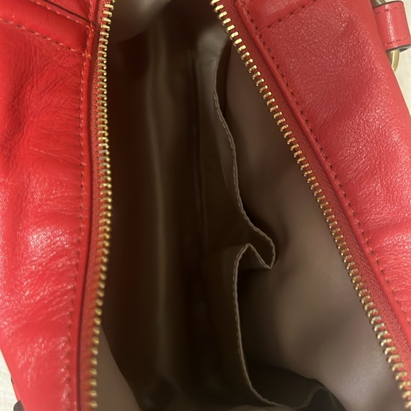 Beautiful Red Authentic Coach Purse with Hidden Long Strap and Short Strap - Picture 11 of 14